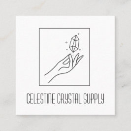 Minimalistische Gemstone Reiki Crystal Shop Logo Vierkante Visitekaartje