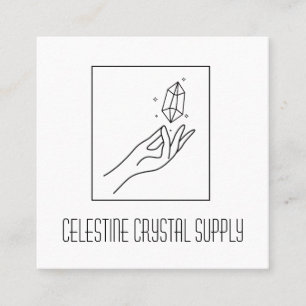 Minimalistische Gemstone Reiki Crystal Shop Logo Vierkante Visitekaartje