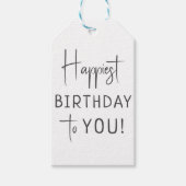 Minimalistische genderneutraal gelukkigste verjaar cadeaulabel (Voorkant)