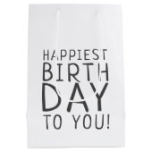 Minimalistische genderneutraal gelukkigste verjaar medium cadeauzakje (Achterkant)