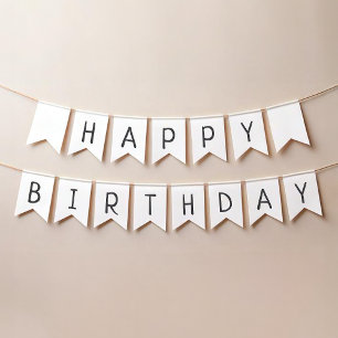 Minimalistische genderneutraal Happy Birthday Big Vlaggetjes