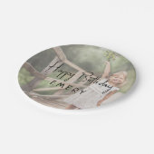 Minimalistische genderneutrale foto van gelukkige  papieren bordje (Gekanteld)