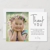 Minimalistische genderneutrale fotoverjaardag bedankkaart (Voorkant)