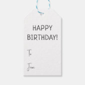 Minimalistische genderneutrale gelukkige verjaarda cadeaulabel (Voorkant)