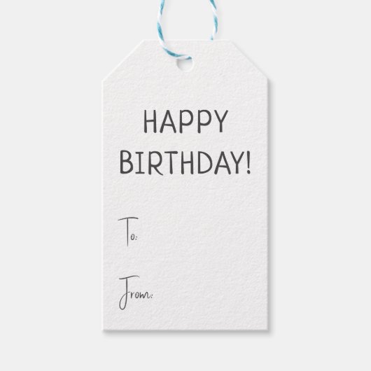 Minimalistische genderneutrale gelukkige verjaarda cadeaulabel (Voorkant)