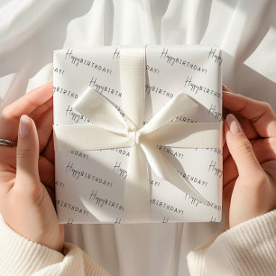 Minimalistische genderneutrale gelukkige verjaarda inpakpapier vel