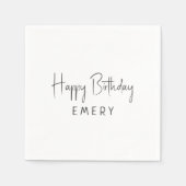 Minimalistische genderneutrale gelukkige verjaarda servet (Voorkant)