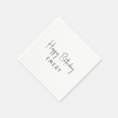 Minimalistische genderneutrale gelukkige verjaarda servet (Hoek)