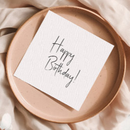 Minimalistische genderneutrale gelukkige verjaarda servet