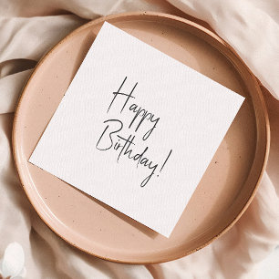 Minimalistische genderneutrale gelukkige verjaarda servet