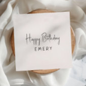 Minimalistische genderneutrale gelukkige verjaarda servet