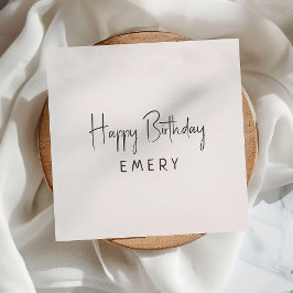 Minimalistische genderneutrale gelukkige verjaarda servet