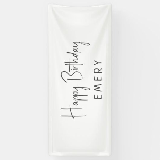 Minimalistische genderneutrale gelukkige verjaarda spandoek (Verticaal)