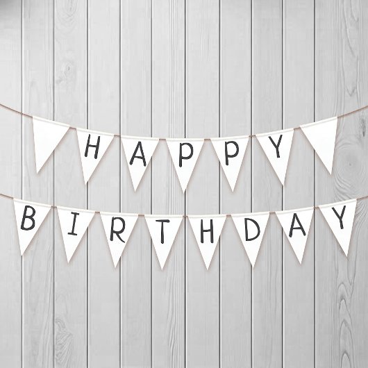 Minimalistische genderneutrale gelukkige verjaarda vlaggetjes