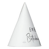 Minimalistische genderneutrale naam met verjaardag feesthoedjes (Links)