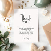 Minimalistische genderneutrale platte verticale ve bedankkaart