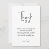 Minimalistische genderneutrale platte verticale ve bedankkaart (Voorkant)