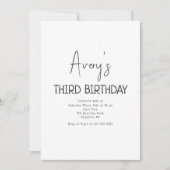 Minimalistische genderneutrale scriptnaam Verjaard Kaart (Voorkant)