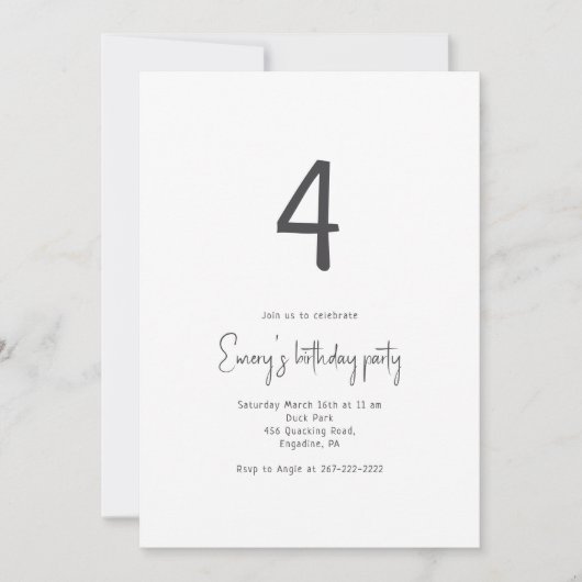 Minimalistische genderneutrale uitnodiging voor ve (Voorkant)