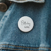 Minimalistische genderneutrale verjaardag meisje ronde button 5,7 cm