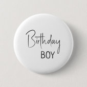 Minimalistische genderneutrale verjaardagsjongen ronde button 5,7 cm (Voorkant)