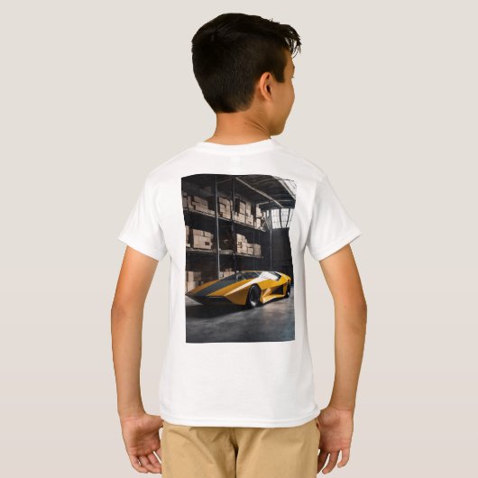 Minimalistische geometrie: de brutalistische rit v t-shirt (Achterkant volledig)