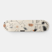 Minimalistische geometrie met beige en zwart persoonlijk skateboard (Horizontaal)