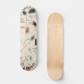 Minimalistische geometrie met beige en zwart persoonlijk skateboard (Voorkant)