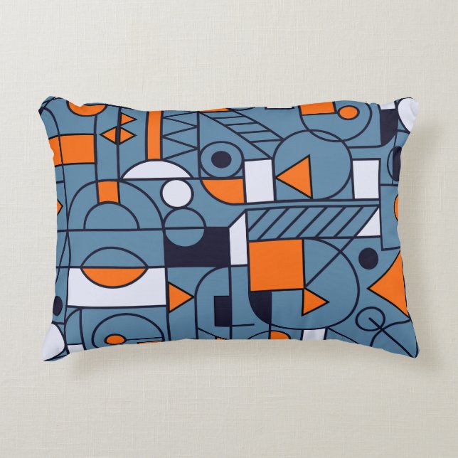 Minimalistische geometrie: Retro Abstract Poster Accent Kussen (Voorkant)