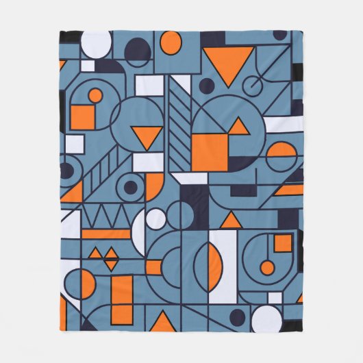 Minimalistische geometrie: Retro Abstract Poster Fleece Deken (Voorkant)
