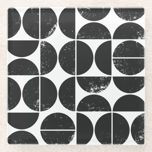 Minimalistische geometrie: Scandinavische halve ci Glazen Onderzetter (Voorkant)