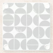 Minimalistische geometrie: Scandinavische halve ci Glazen Onderzetter (Achterkant)