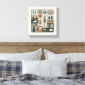 Minimalistische geometrische abstracte boomkunst canvas afdruk (Insitu (Slaapkamer))