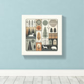 Minimalistische geometrische abstracte boomkunst canvas afdruk (Insitu (Houten vloer))