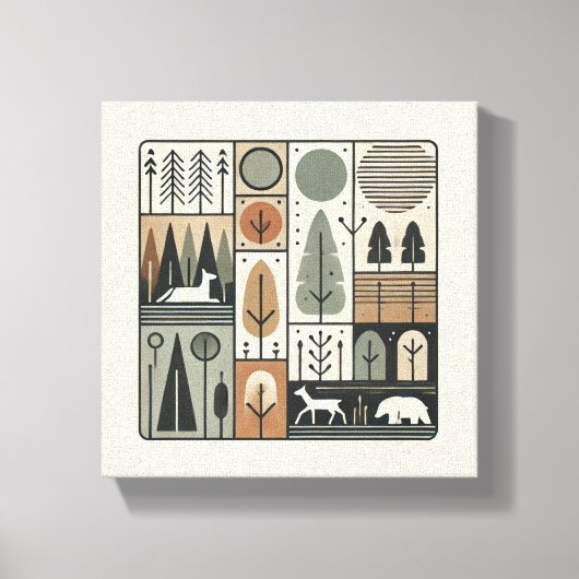 Minimalistische geometrische abstracte boomkunst canvas afdruk (Voorkant)