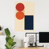 Minimalistische geometrische Abstracte vectorkunst Poster (Thuiskantoor)