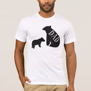 Minimalistische geometrische beer en welp monochro t-shirt