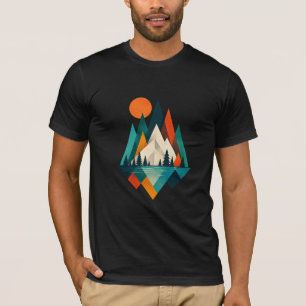 Minimalistische geometrische berglandschapskunst o t-shirt