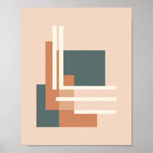 Minimalistische geometrische blokken en lijnen poster