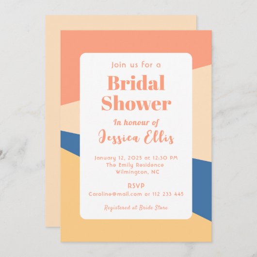 Minimalistische geometrische bruidsdouche uitnodig kaart (Voorkant / Achterkant)