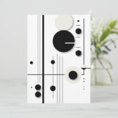 Minimalistische geometrische cirkel symfonie lijne feestdagenkaart (Staand voorkant)