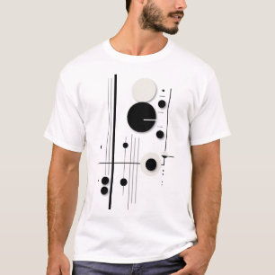 Minimalistische geometrische cirkel symfonie lijne t-shirt