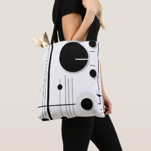 Minimalistische geometrische cirkel symfonie lijne tote bag