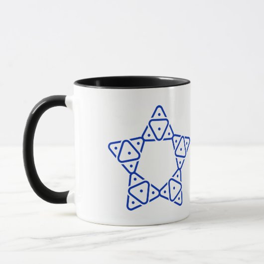 Minimalistische geometrische Davidster-kunst Mok (Links)