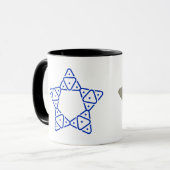 Minimalistische geometrische Davidster-kunst Mok (Voorkant links)
