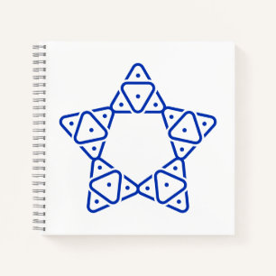 Minimalistische geometrische Davidster-kunst Notitieboek