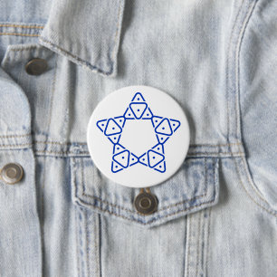 Minimalistische geometrische Davidster-kunst Ronde Button 7,6 Cm