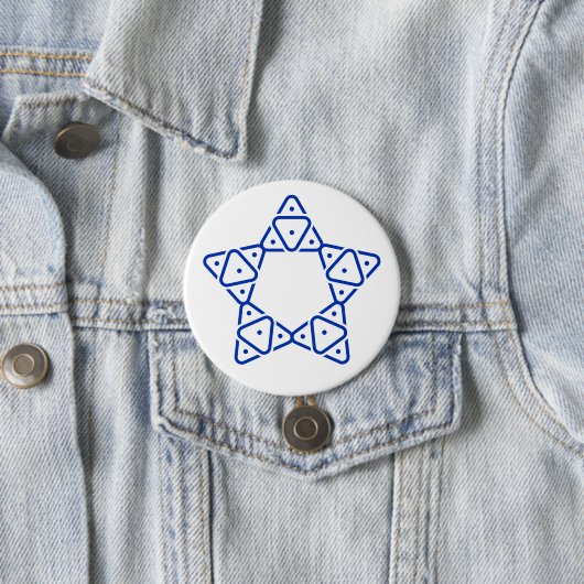 Minimalistische geometrische Davidster-kunst Ronde Button 7,6 Cm (In situ)