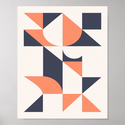 Minimalistische geometrische driehoeken en gebogen poster (Voorkant)