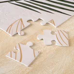 Minimalistische geometrische en botanische puzzel